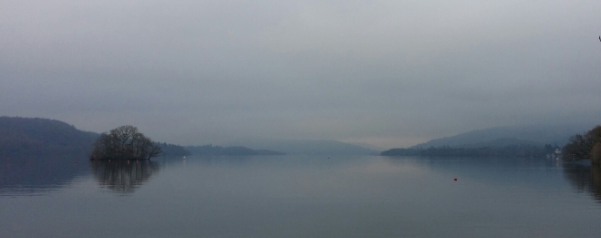 Windermere still and misty